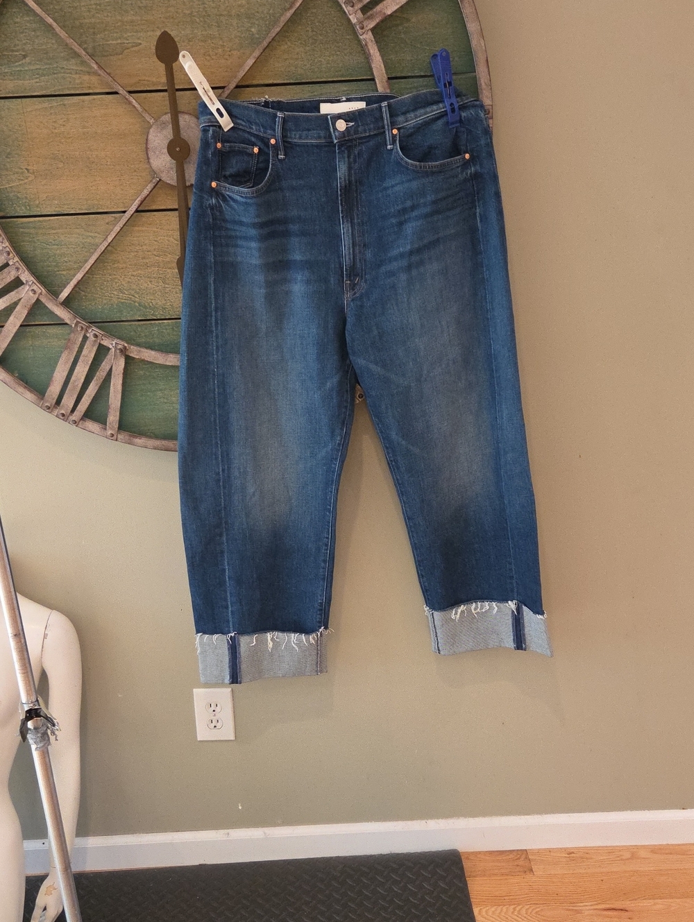 MOTHER SUPERIOR The Half-Pipe Ankle Cuff Fray Jean In Perfectly Imperfect